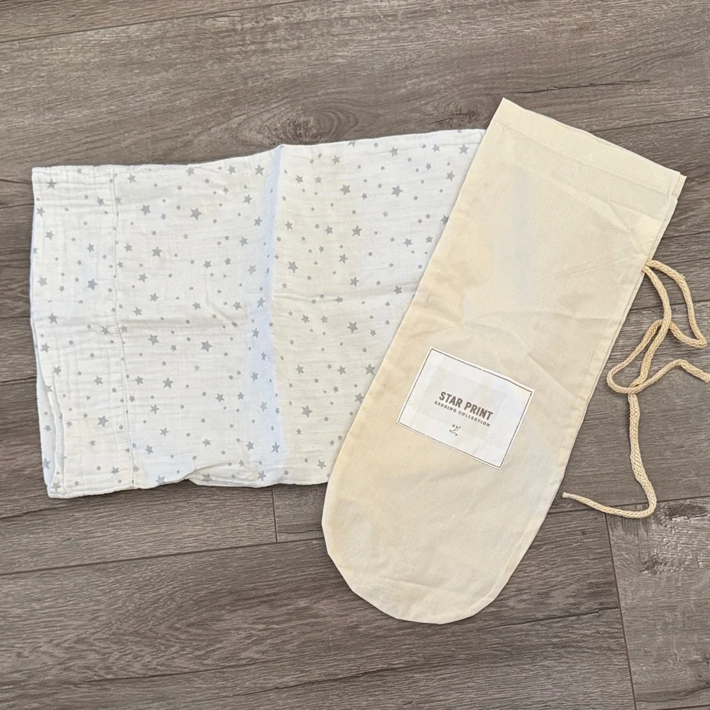 Restoration Hardware Star Print Pillow Case - White and French Blue/Grey